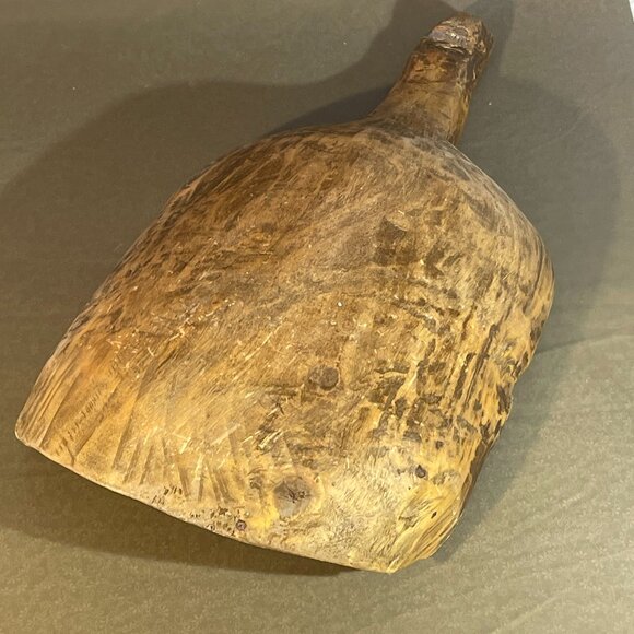 Antique Original Primitive Hand Carved Wood Scoop 15x8" (1385) - Picture 2 of 2